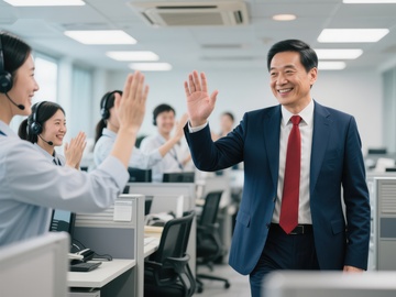 职场团队庆祝成功时刻