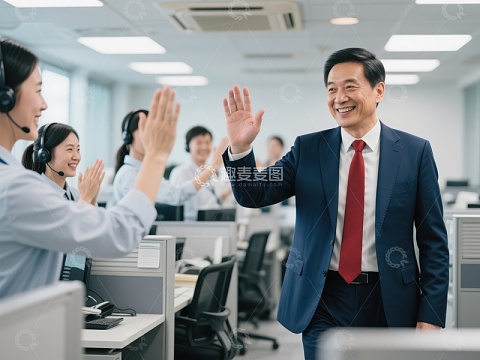 职场团队庆祝成功时刻