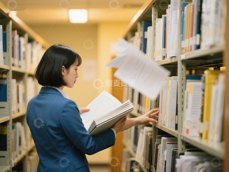 高清大图下载【趣麦麦图】图书馆中专注阅读的女性