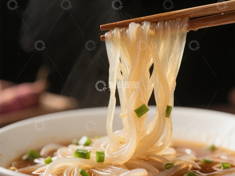 高清大图下载【趣麦麦图】热气腾腾的透明面条