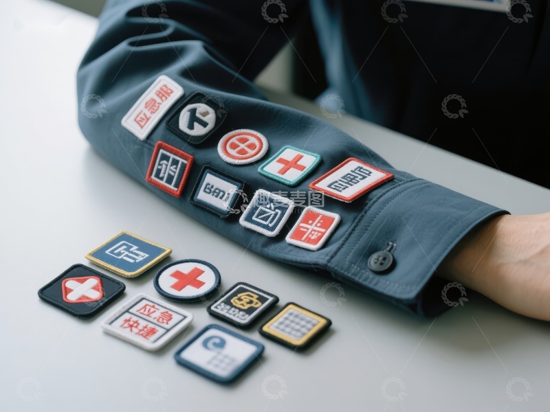 高清大图下载【趣麦麦图】制服上的多种标识徽章展示
