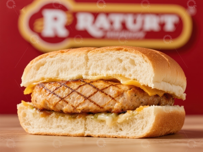 高清大图下载【趣麦麦图】美味鸡肉汉堡特写