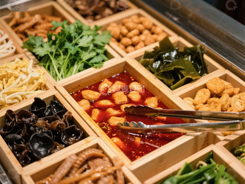 高清大图下载【趣麦麦图】火锅食材拼盘，丰富多样美食选择