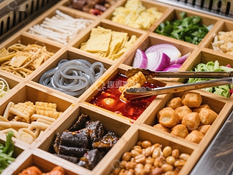 火锅食材拼盘，多样选择