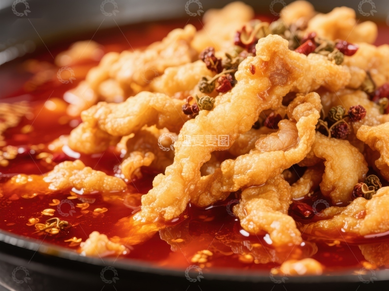 高清大图下载【趣麦麦图】麻辣鸡肉丝，红油浸润的美味佳肴