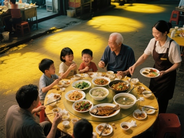 家庭聚餐，共享美味佳肴