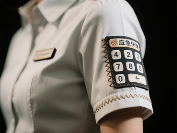 制服袖口上的数字键盘装置