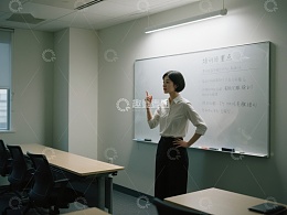 教师在教室讲解课程内容
