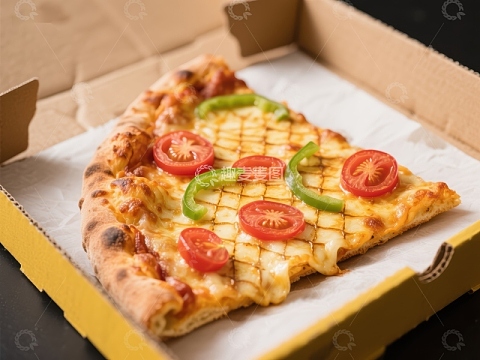 方形披萨配番茄青椒