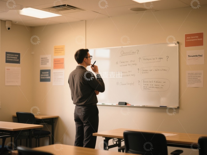 高清大图下载【趣麦麦图】教室中思考的讲师