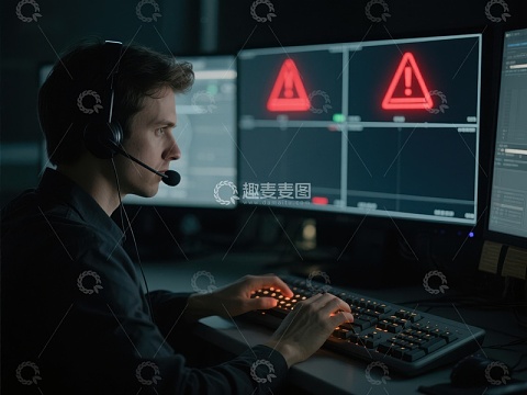 技术人员监控系统警报