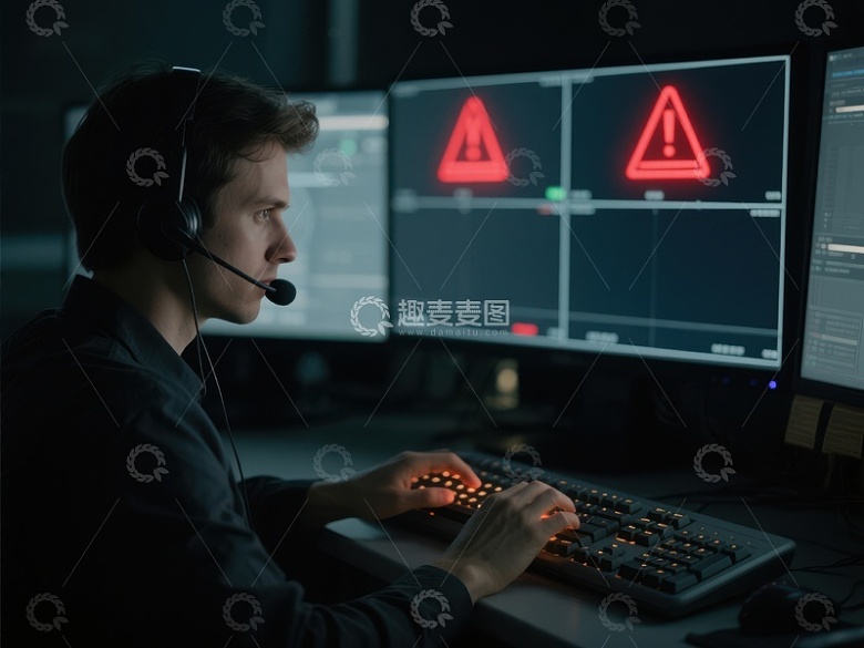 技术人员监控系统警报