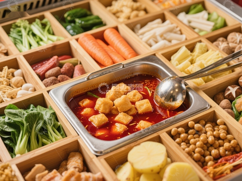 高清大图下载【趣麦麦图】麻辣烫食材丰富多样