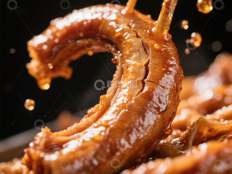 高清大图下载【趣麦麦图】酱汁鱿鱼特写，诱人美食