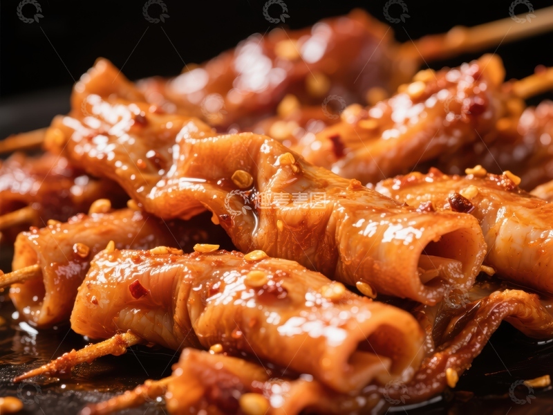 高清大图下载【趣麦麦图】香辣鱿鱼串，诱人美味