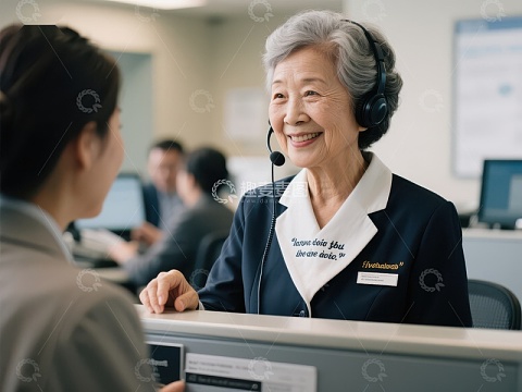 客服人员微笑服务客户