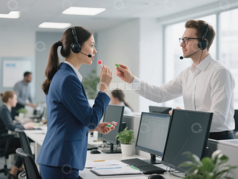 客服中心员工互动交流