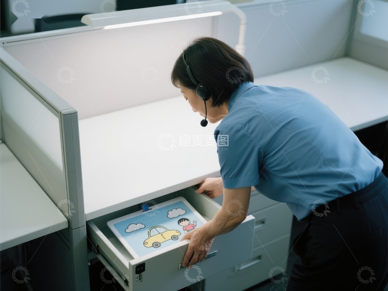 办公室职员整理抽屉文件