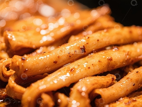 香辣鱿鱼须特写