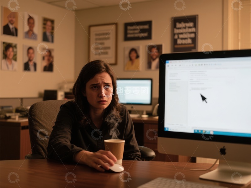 高清大图下载【趣麦麦图】办公室中专注工作的女性