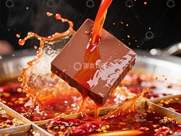 火锅中的毛肚特写
