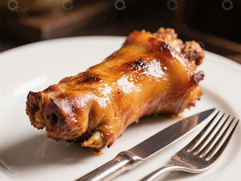 烤制金黄的美味鸡腿