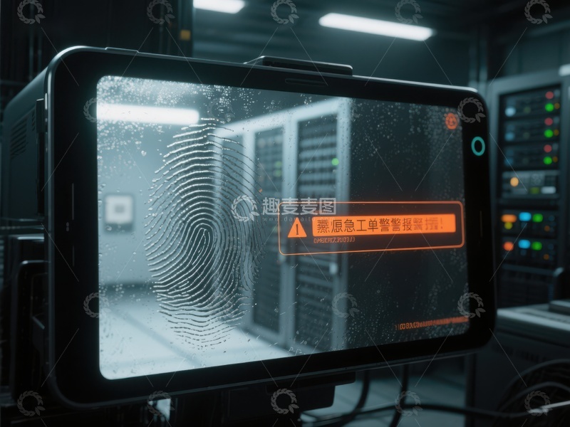 高清大图下载【趣麦麦图】指纹识别系统警报显示