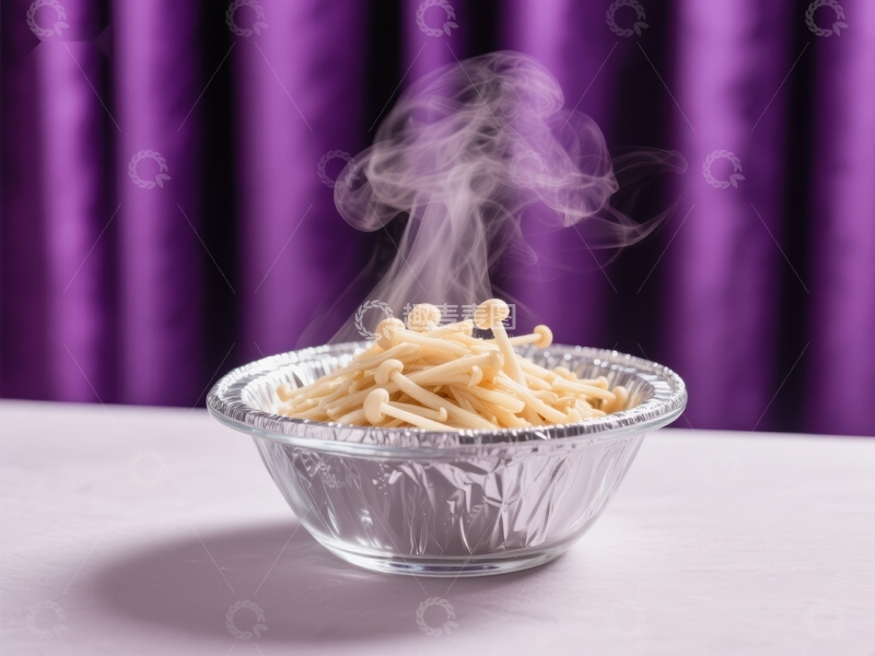 高清大图下载【趣麦麦图】热气腾腾的金针菇碗