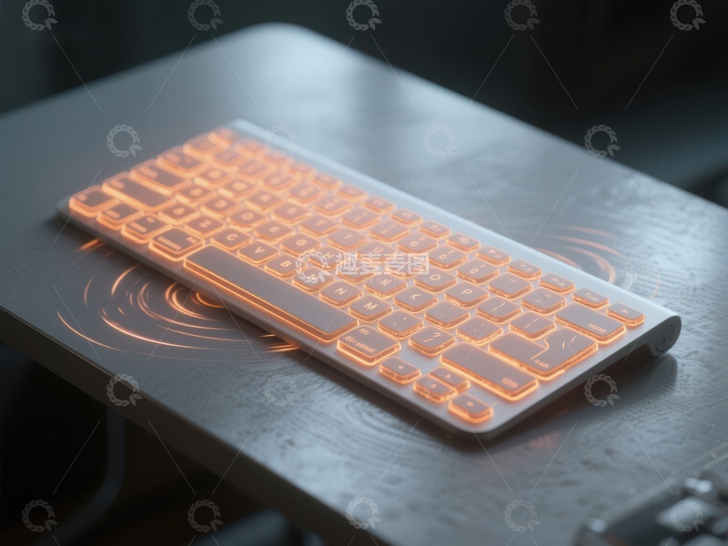 高清大图下载【趣麦麦图】发光键盘静置桌面