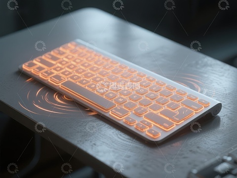 发光键盘静置桌面