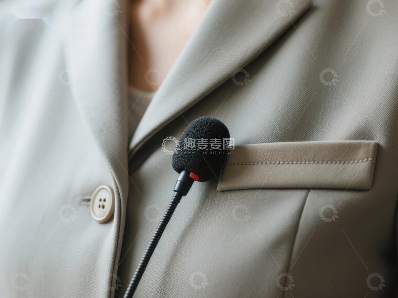 高清大图下载【趣麦麦图】西装外套上的麦克风特写