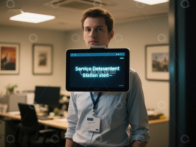 高清大图下载【趣麦麦图】办公室内手持显示屏的男子