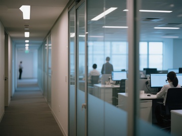 现代办公室内工作人员场景