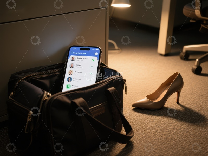 高清大图下载【趣麦麦图】手机置于手提包旁，高跟鞋静置一隅