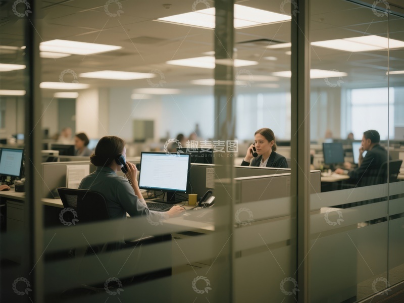 高清大图下载【趣麦麦图】办公室内员工专注工作场景