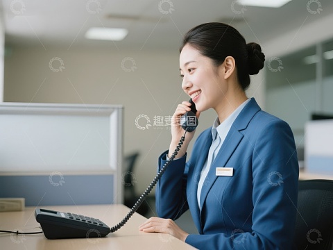 办公室女性接听电话