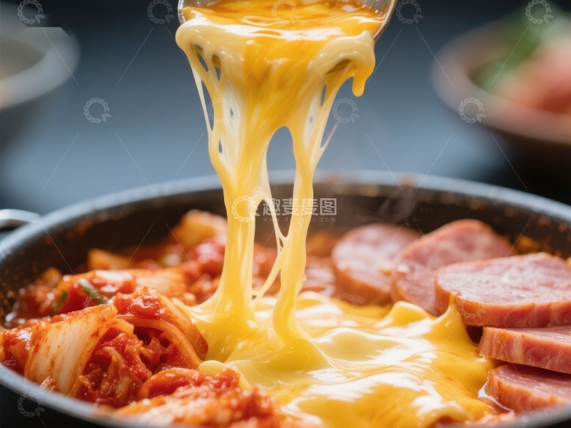 高清大图下载【趣麦麦图】芝士拉丝，美味韩式料理