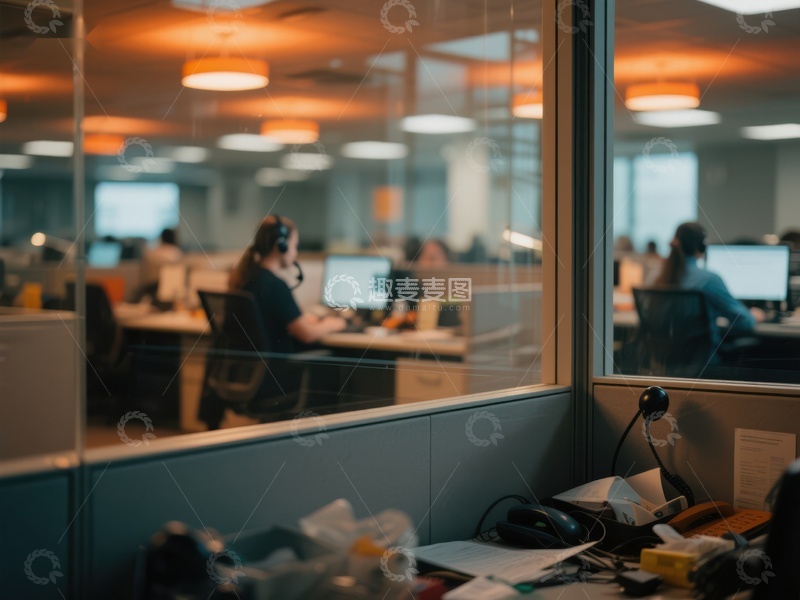 高清大图下载【趣麦麦图】办公室内员工忙碌工作场景