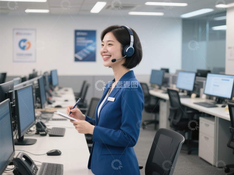 高清大图下载【趣麦麦图】客服人员在办公室工作