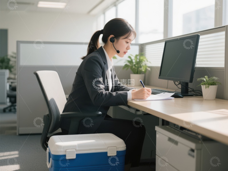 高清大图下载【趣麦麦图】办公室客服人员正在工作