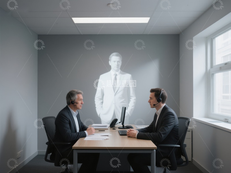 高清大图下载【趣麦麦图】商务会议中的全息投影演示