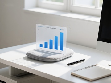 办公桌上的数据图表展示