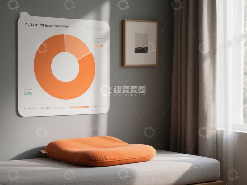 高清大图下载【趣麦麦图】橙色靠垫与饼图装饰的室内场景