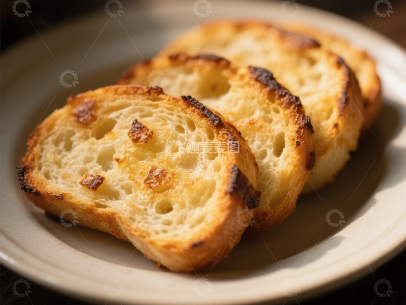 高清大图下载【趣麦麦图】金黄酥脆的烤面包片