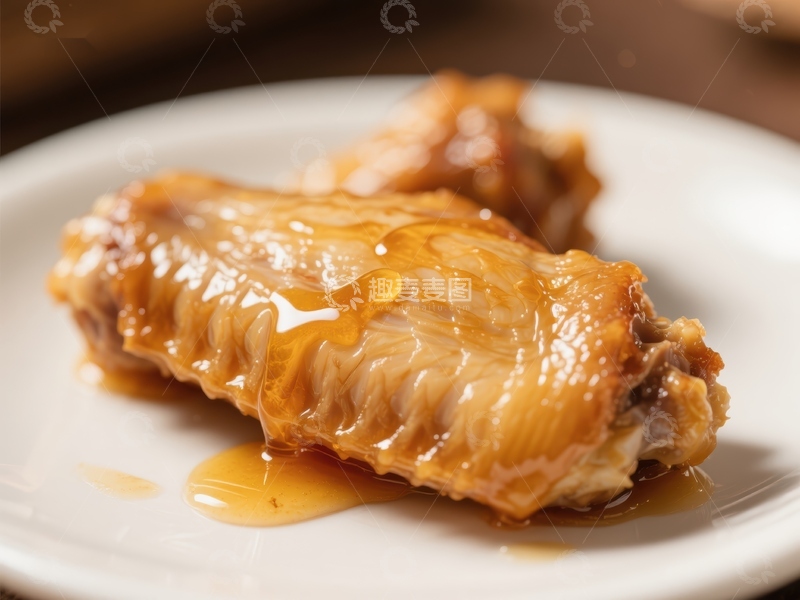 高清大图下载【趣麦麦图】美味酱汁鸡翅特写