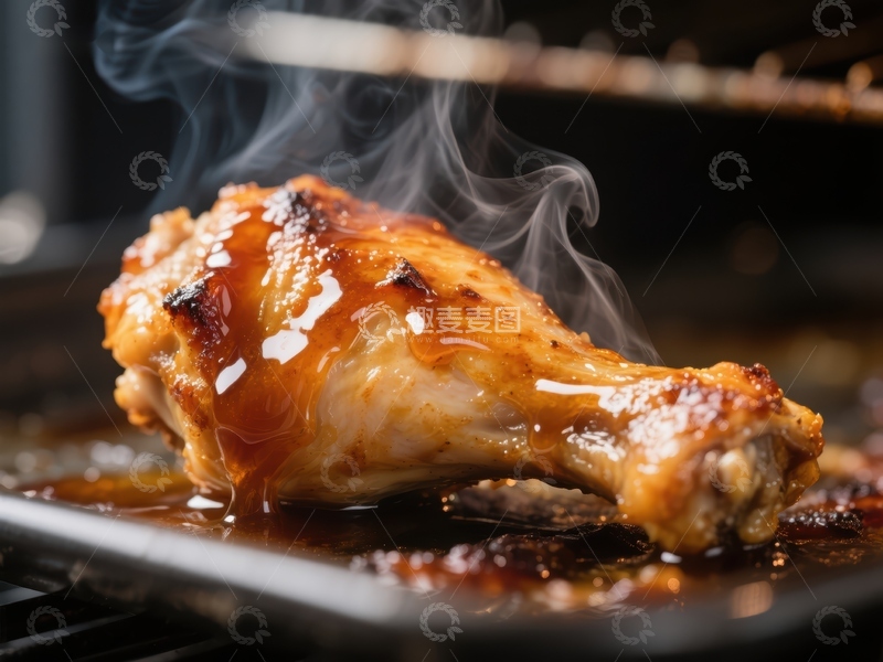 高清大图下载【趣麦麦图】烤鸡腿散发诱人香气