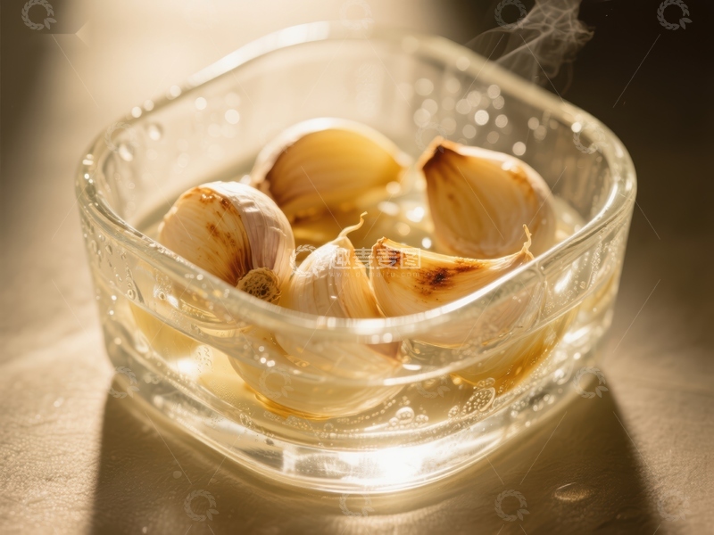 高清大图下载【趣麦麦图】玻璃碗中的烤大蒜