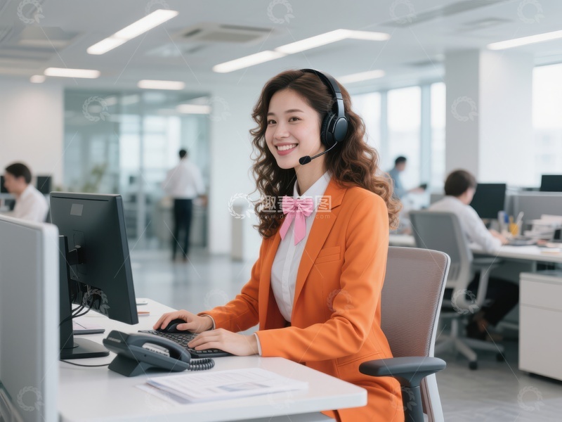 客服人员在办公室工作
