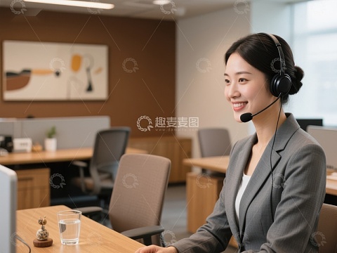 客服人员正在办公室工作