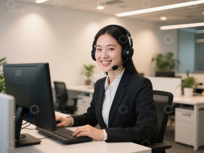 高清大图下载【趣麦麦图】客服人员在办公室工作